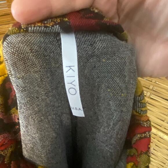 KIYO USA Floral Tapestry Cowl Neck Top XS Boho Artwear Fall Sweater Knit autumn - Picture 6 of 8